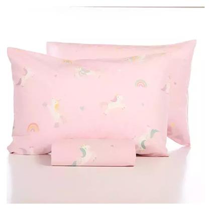 Nef-Nef Homeware Unicorns Style Σετ Παιδική Παπλωματοθήκη Μονή με Μαξιλαροθήκη Βαμβακερή Ροζ 160x240εκ.