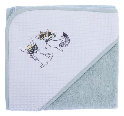 Nef-Nef Homeware Βρεφική Κάπα-Μπουρνούζι με Κουκούλα Τιρκουάζ από το Spitishop