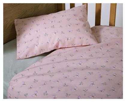 Nef-Nef Homeware Wings Of Joy Σετ Βρεφικά Σεντόνια Κούνιας Βαμβακερά Ροζ 170x120εκ. 3τμχ