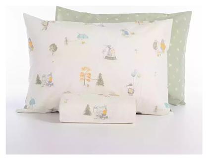 Nef-Nef Homeware Woodland Party Σετ Παιδική Παπλωματοθήκη Μονή με Μαξιλαροθήκη Βαμβακερή Ecru 160x240εκ.