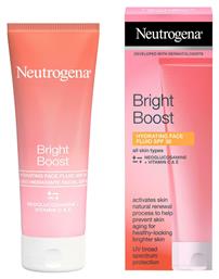 Neutrogena Bright Boost Hydrating Λεπτόρρευστη Κρέμα Προσώπου Ημέρας με SPF30 για Αντιγήρανση με Βιταμίνη C 50ml