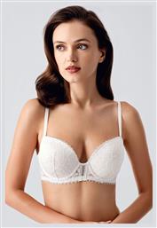New Bra Lingerie Λευκό Σουτιέν με Ελαφριά Ενίσχυση & Μπανέλες