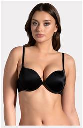New Bra Lingerie Μαυρο Strapless Σουτιέν Push Up με Μπανέλες