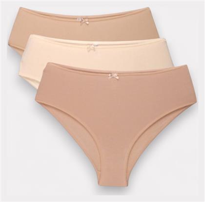 New Bra Lingerie Βαμβακερά Ψηλόμεσα Γυναικεία Slip 3Pack Πολύχρωμο