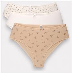 New Bra Lingerie Βαμβακερά Ψηλόμεσα Γυναικεία Slip 3Pack Πολύχρωμο