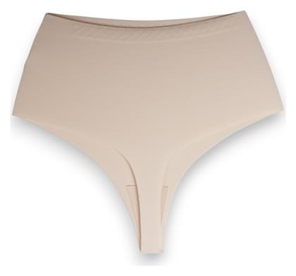New Bra Lingerie Βαμβακερό Ψηλόμεσο Γυναικείο String χωρίς Ραφές Μπεζ