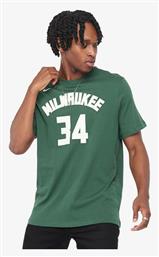 Nike Giannis Antetokounmpo Bucks NBA Αθλητικό Ανδρικό T-shirt Πράσινο με Λογότυπο