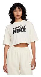 Nike Γυναικείο Αθλητικό Crop T-shirt Coconut Milk / Black