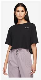 Nike Γυναικείο Αθλητικό Crop T-shirt Μαύρο