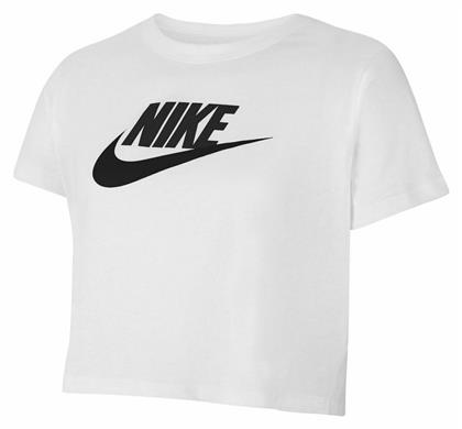 Nike Παιδικό Crop Top Κοντομάνικο Λευκό Futura