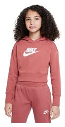 Nike Παιδικό Φούτερ Cropped με Κουκούλα Μπορντό