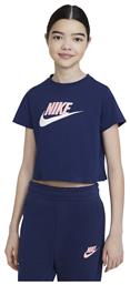 Nike Παιδικό Καλοκαιρινό Crop Top Κοντομάνικο Μπλε Futura