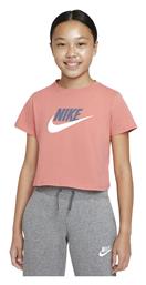 Nike Παιδικό Καλοκαιρινό Crop Top Κοντομάνικο Ροζ Futura