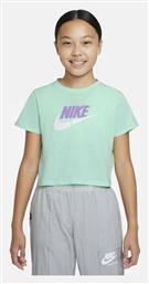 Nike Παιδικό Καλοκαιρινό Crop Top Κοντομάνικο Τιρκουάζ Futura