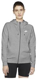 Nike Sportswear Essentials Γυναικεία Ζακέτα Φούτερ με Κουκούλα Γκρι