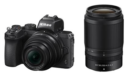 Nikon Z 50 Kit (Z DX 16-50mm F3.5-6.3 VR + Z DX 50-250mm F4.5-6.3 VR) Μαύρη