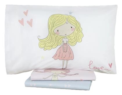 Nima Σετ Παιδική Παπλωματοθήκη Μονή με Μαξιλαροθήκη Βαμβακερή Ροζ 160x240εκ.