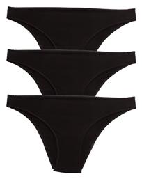 Nina Club NC Βαμβακερά Γυναικεία Slip 3Pack Μαύρα