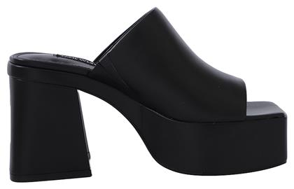 Nine West Danzi 3 Mules με Χοντρό Ψηλό Τακούνι σε Μαύρο Χρώμα