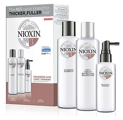 Nioxin System 3 Trial Kit Σετ Περιποίησης Μαλλιών κατά της Τριχόπτωσης με Σαμπουάν for Colored Hair 3τμχ από το Letif