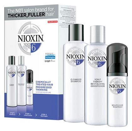 Nioxin System 6 Σετ Θεραπείας Μαλλιών με Σαμπουάν for Chemically Treated Hair Progressed Thinning 3τμχ