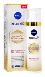 Nivea Cellular Luminous 630 Anti Spot Λεπτόρρευστη Κρέμα Προσώπου Ημέρας με SPF50 για Ενυδάτωση & Ατέλειες με Υαλουρονικό Οξύ 40ml από το e-Fresh