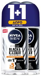 Nivea Men Black & White Invisible Ultimate Impact Anti-perspirant Αποσμητικό 48h σε Roll-On 2x50ml