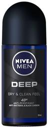 Nivea Men Deep Dry & Clean Feel Anti-perspirant Αποσμητικό 48h σε Roll-On 50ml από το Pharm24