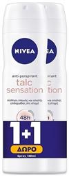 Nivea Talc Sensation Anti-perspirant Αποσμητικό 48h σε Spray 2x150ml από το Pharm24