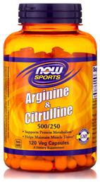 Now Foods Arginine & Citrulline 500/250mg 120 κάψουλες