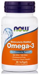 Now Foods Molecularly Distilled Omega 3 Ιχθυέλαιο 1000mg 30 μαλακές κάψουλες