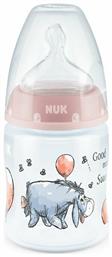 Nuk Πλαστικό Μπιμπερό First Choice Plus Temperature Control Winnie Κατά των Κολικών με Θηλή Σιλικόνης για 0-6 μηνών Ροζ Garry 150ml