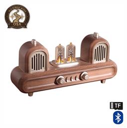 Old Street Audio AS33 Vintage Retro Επιτραπέζιο Ραδιόφωνο Επαναφορτιζόμενο με Bluetooth και USB Καφέ