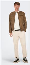 Only & Sons Μπουφάν από απομίμηση δέρματος Willow 22021446 Καφέ Regular Fit