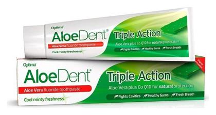 Optima Naturals AloeDent Triple Action Οδοντόκρεμα Χωρίς Φθόριο για Λεύκανση , Ουλίτιδα , Πλάκα & Τερηδόνα 2x100ml
