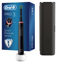 Oral-B Pro 3 3500 Cross Action Ηλεκτρική Οδοντόβουρτσα με Αισθητήρα Πίεσης Black Edition