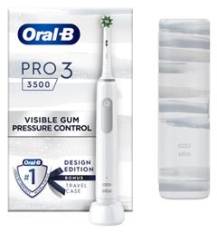 Oral-B Pro 3 3500 Ηλεκτρική Οδοντόβουρτσα με Αισθητήρα Πίεσης και Θήκη Ταξιδίου White Edition