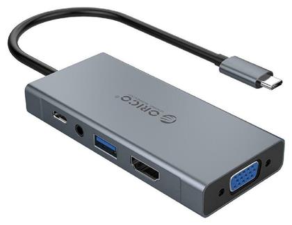 Orico MC-U501P USB-C Docking Station με HDMI 4K PD και συνδεση 2 Οθονών Γκρι