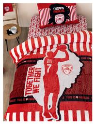 Palamaiki Κουβέρτα Fleece Olympiacos Κόκκινη 160x220εκ.