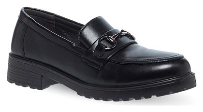 Parex Δερμάτινα Γυναικεία Loafers σε Μαύρο Χρώμα