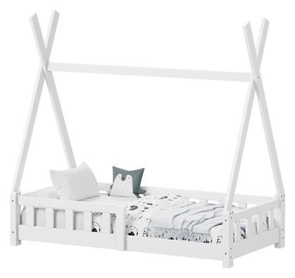 Παιδικό Κρεβάτι Montessori Μονό Λευκό για Στρώμα 70x140cm