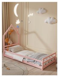 Παιδικό Κρεβάτι Montessori Μονό Ροζ για Στρώμα 90x190cm