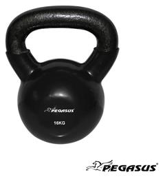 Pegasus Kettlebell Βινυλίου 16kg Μαύρο