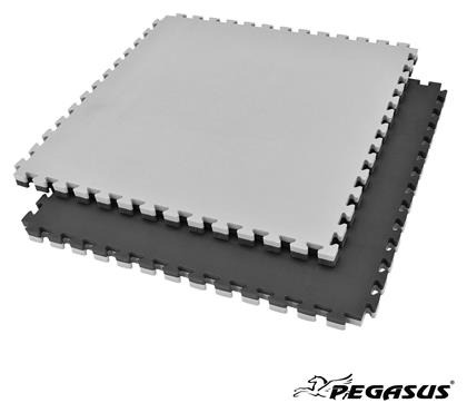 Pegasus Β-4100-20 Δάπεδο Παζλ Γυμναστηρίου Διπλής Όψης Μαύρο/Γκρι 100x100x2cm 1τμχ