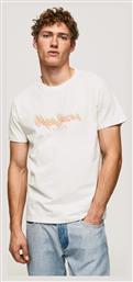 Pepe Jeans Ανδρικό T-shirt Off White με Λογότυπο