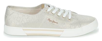 Pepe Jeans Brady Party Γυναικεία Sneakers Χρυσά