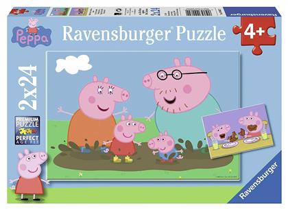 Peppa To Γουρουνάκι: Χαρούμενη Οικογένεια 2x24pcs Ravensburger από το Moustakas Toys