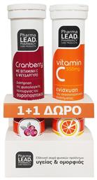 Pharmalead Cranberry με Βιταμίνη C & Ψευδάργυρο Φρούτα του Δάσους & Βιταμίνη C 1000mg Πορτοκάλι