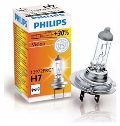 Philips Λάμπα Αυτοκινήτου & Μοτοσυκλέτας Vision +30% H7 Αλογόνου 3200K 12V 55W 1τμχ