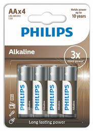 Philips Long Lasting Power Αλκαλικές Μπαταρίες AA 1.5V 4τμχ